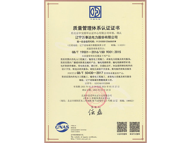 質(zhì)量管理體系2021